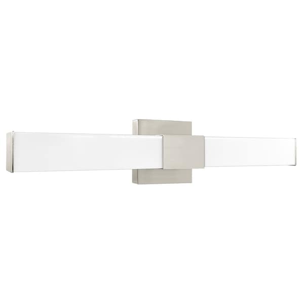 Luxrite 24 Inch Square LED Vanity Light Over Mirror Brushed Nickel 5CCT 2700K-5000K 24W 1500LM Dimmable ETL LR32176-1PK - main